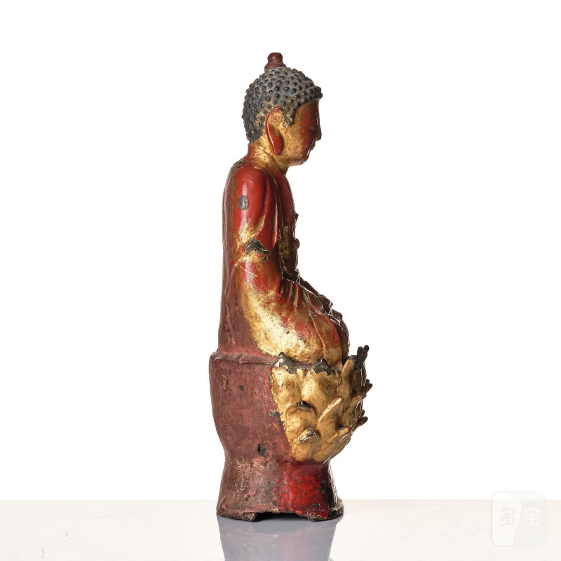 A seated bronze figure of Bhaisajyaguru Buddha, - 图5